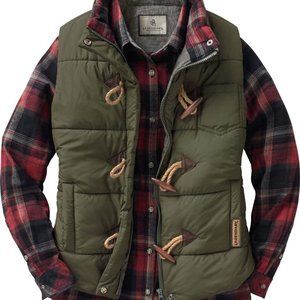 Legendary Army Green Quilted Toggle Puffer Vest (S)